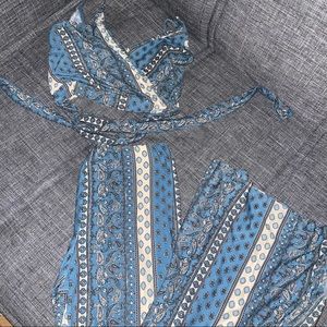 2 piece flare pants set